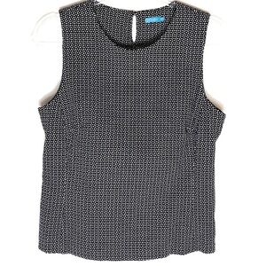 J. McLaughlin black white sleeveless shell top